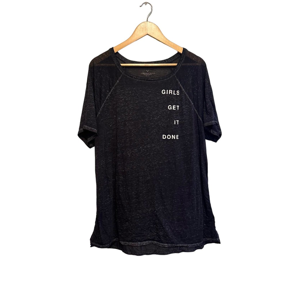 American Eagle "Girls Get (Sh)it Done" Graphic T Size XL